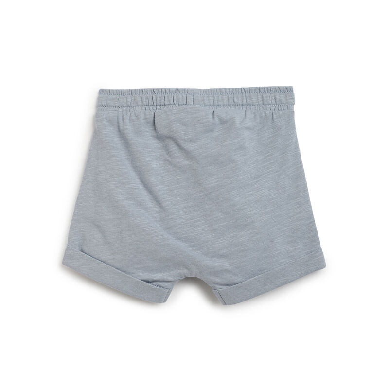 Boys Medium Light Blue Printed Outfit with Short Pants image number 3